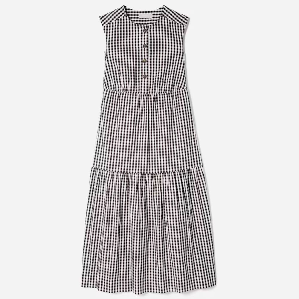 NWT Everlane gingham tiered midi dress (new with tags)